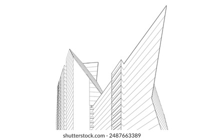 arquitectura Abstractas. Vector 3d ilustración