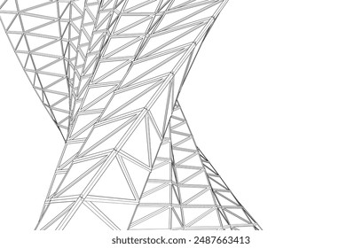 Abstract architecture. Vector 3d illustration