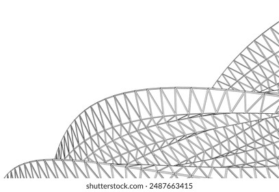Abstract architecture. Vector 3d illustration