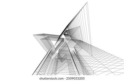 Ilustración 3D de Vector de arquitectura Abstractas