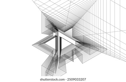 Abstract architecture vector 3d illustration