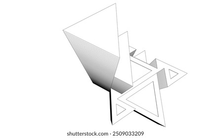 Ilustración 3D de Vector de arquitectura Abstractas