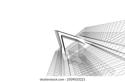 Abstract architecture vector 3d illustration