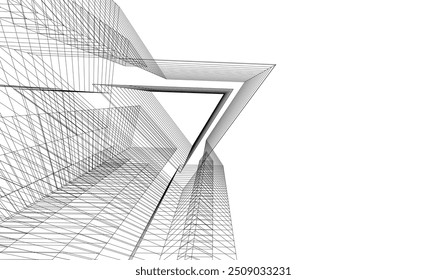 Ilustración 3D de Vector de arquitectura Abstractas