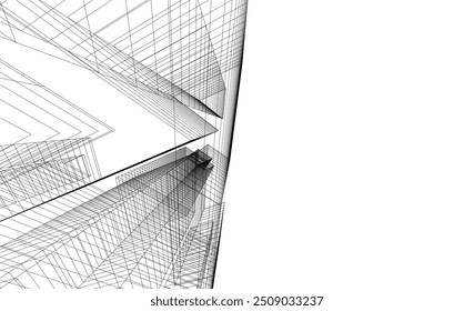 Ilustração abstrata do vetor de arquitetura 3d