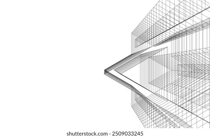 Abstract architecture vector 3d illustration