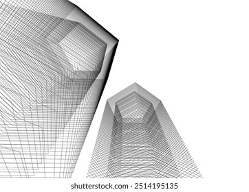 abstract architecture vector 3d illustration