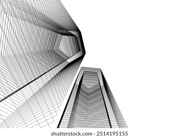 abstract architecture vector 3d illustration