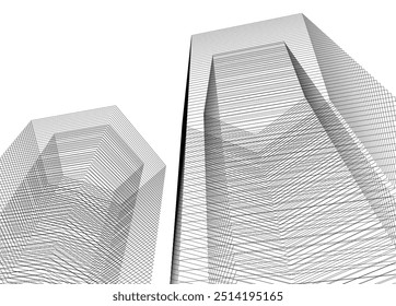 arquitetura abstrata vetor ilustração 3d