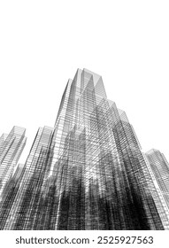 Abstrakte Architektur, Vektorgrafik 3d