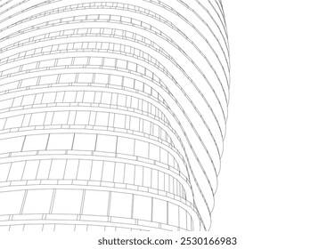 Abstract architecture vector 3d illustration
