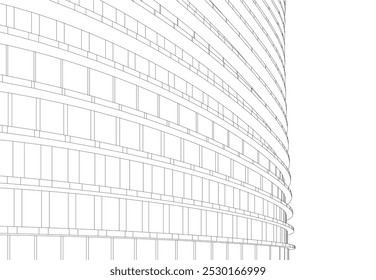 Abstract architecture vector 3d illustration