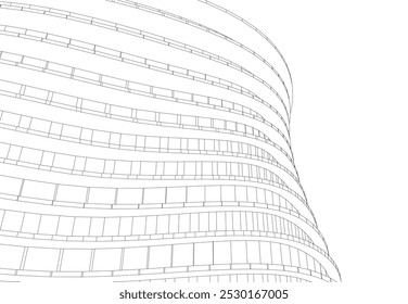 Ilustración 3D de Vector de arquitectura Abstractas