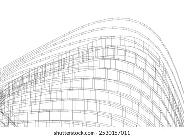 Abstract architecture vector 3d illustration