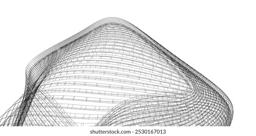 Abstract architecture vector 3d illustration