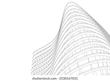 Ilustração abstrata do vetor de arquitetura 3d