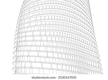 Abstract architecture vector 3d illustration