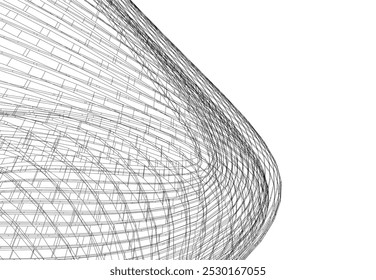 Ilustração abstrata do vetor de arquitetura 3d
