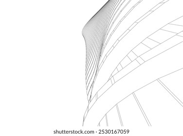 Ilustración 3D de Vector de arquitectura Abstractas