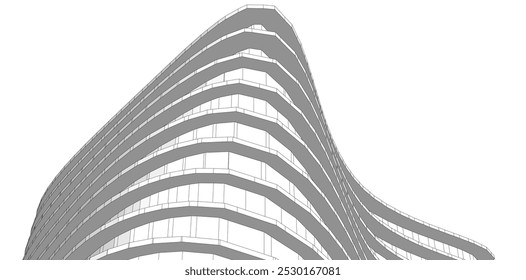 Ilustración 3D de Vector de arquitectura Abstractas