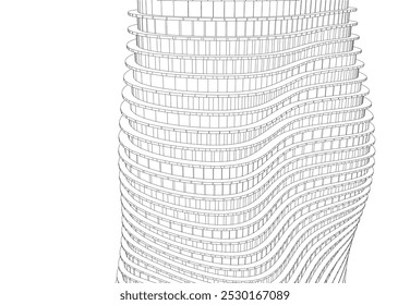 Ilustração abstrata do vetor de arquitetura 3d
