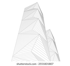 abstract architecture vector 3d illustration