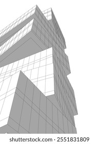Vector de arquitectura abstracta Ilustración 3D