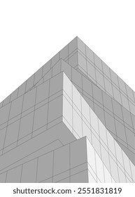 abstract architecture vector 3d illustration