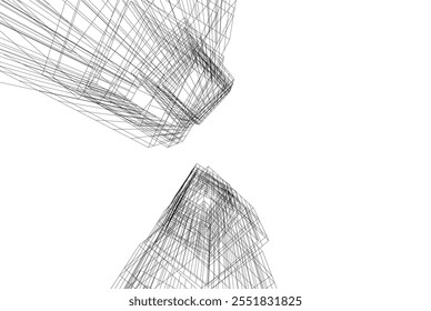 abstract architecture vector 3d illustration