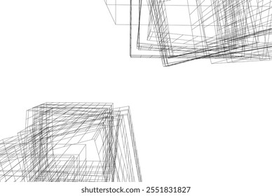 Vector de arquitectura abstracta Ilustración 3D