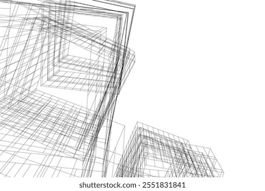 Vector de arquitectura abstracta Ilustración 3D