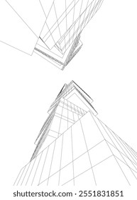 abstract architecture vector 3d illustration