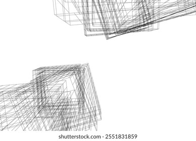 abstract architecture vector 3d illustration