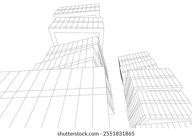 abstract architecture vector 3d illustration