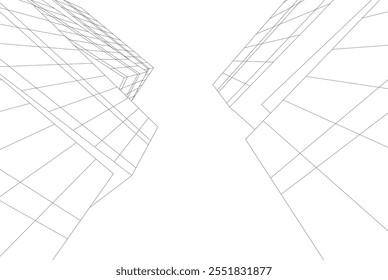 Vector de arquitectura abstracta Ilustración 3D