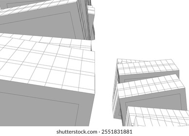 abstract architecture vector 3d illustration
