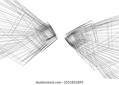 arquitetura abstrata vetor ilustração 3d