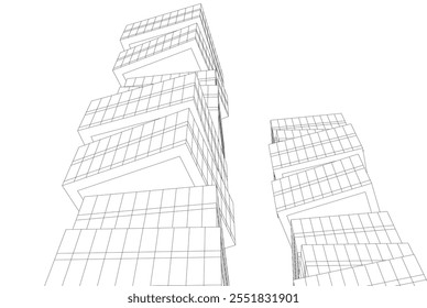 abstrakte Architektur, Vektor 3d-Illustration