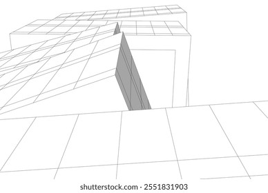 abstrakte Architektur, Vektor 3d-Illustration