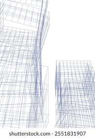 Vector de arquitectura abstracta Ilustración 3D
