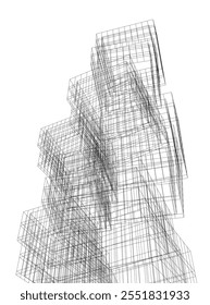 abstract architecture vector 3d illustration