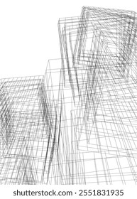 abstract architecture vector 3d illustration