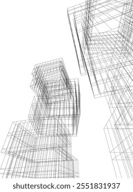 abstrakte Architektur, Vektor 3d-Illustration