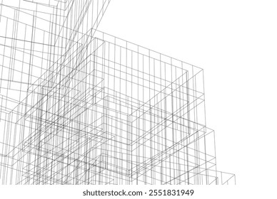 abstract architecture vector 3d illustration