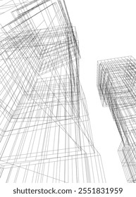 abstract architecture vector 3d illustration