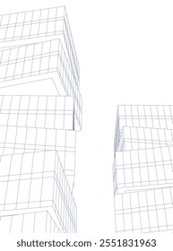 abstract architecture vector 3d illustration