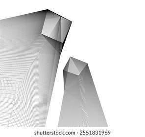 abstract architecture vector 3d illustration