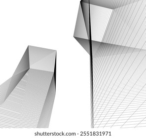 abstract architecture vector 3d illustration