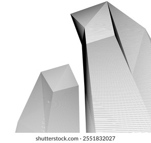 abstract architecture vector 3d illustration