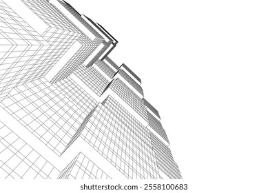 Abstract architecture vector 3d illustration